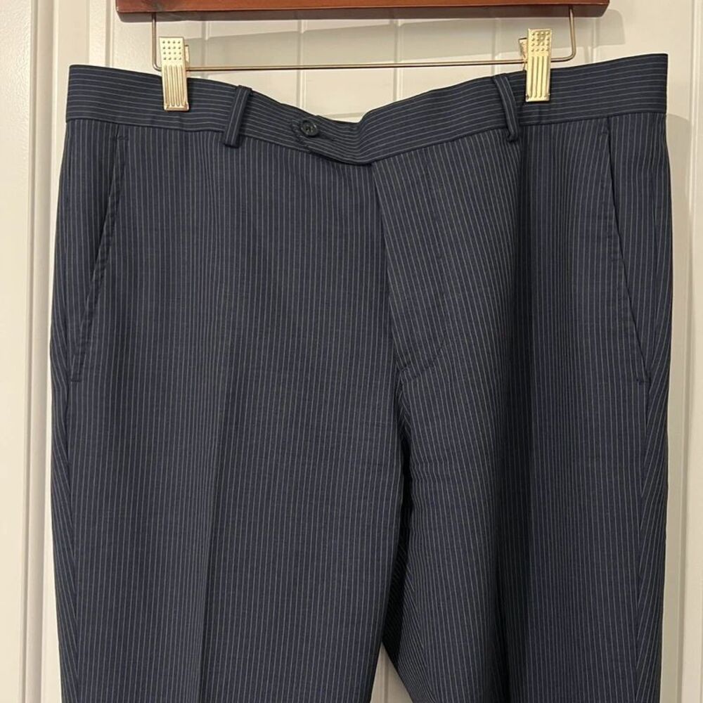 Brooks Brothers Explorer Collection VBC Italian Wool Navy Pinstripe